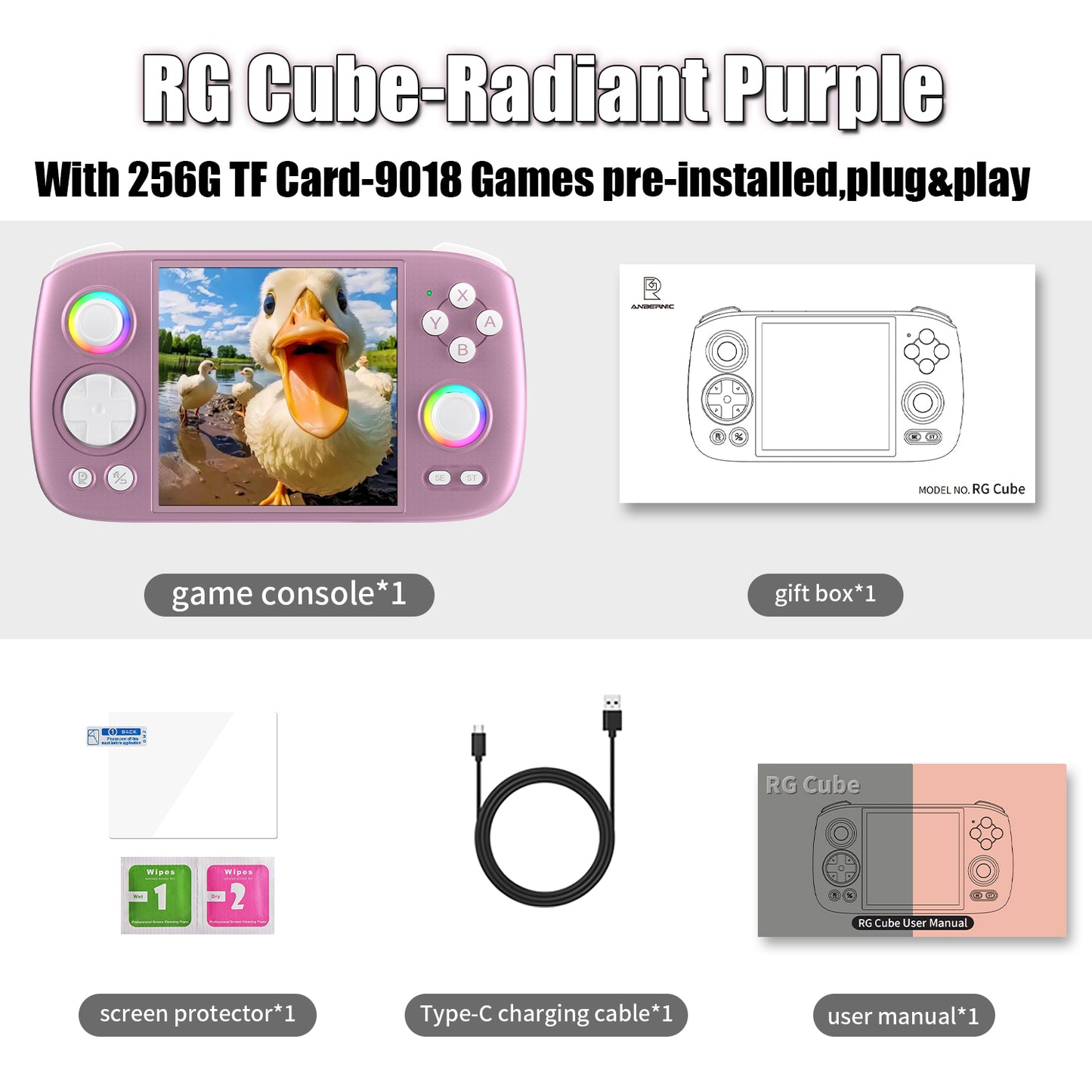 ANBERNIC RGCube Retro Handheld Game Console 256GB