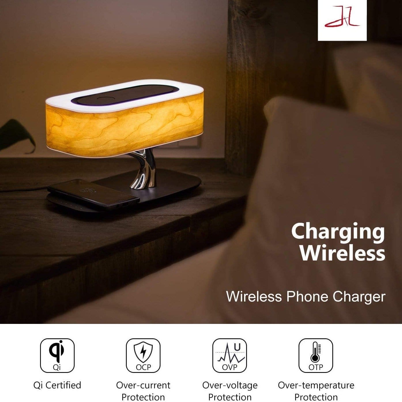 Modern Led Table Lamp With Wireless Charger And Bluetooth Speaker-- LOHT