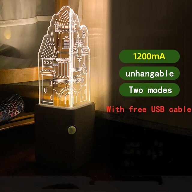 Bedroom Wall Corner Induction Night Lamp with Magnetic Castle Wall Decoration Atmosphere Lamp USB Rechargeable Corridor Lamp