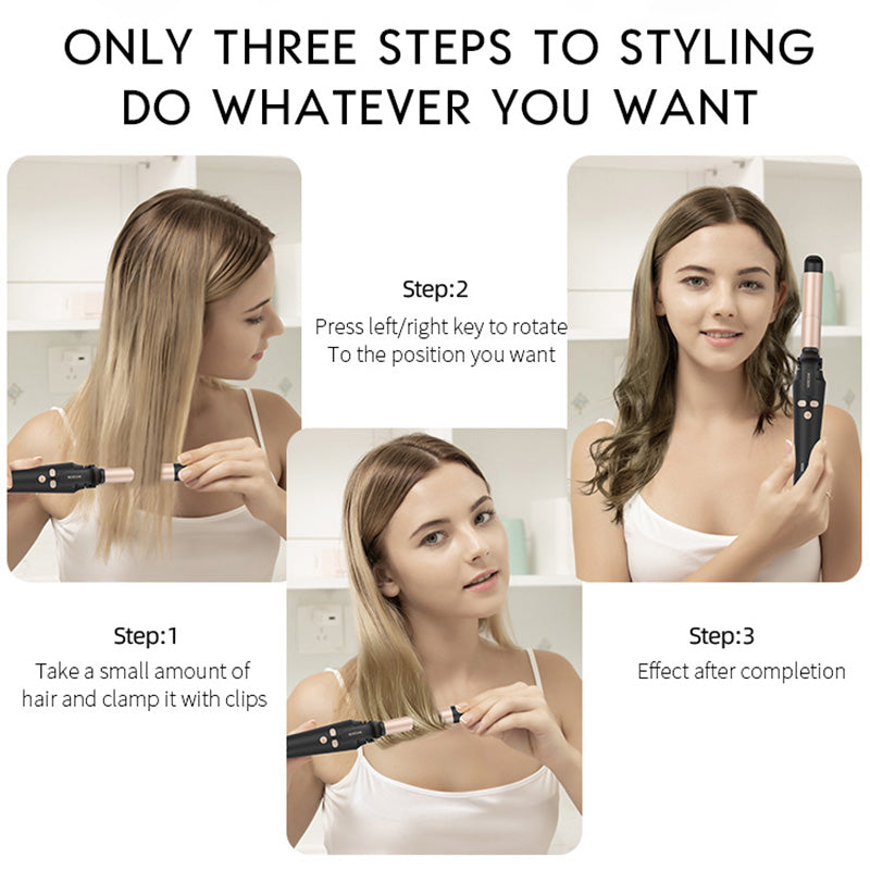 K.SKIN Automatic Curling Iron Wand, 22mm 360 Automatic Rotation for Long Hair and 9 Adjustable Temps for Professional Hair Styling,KD882B