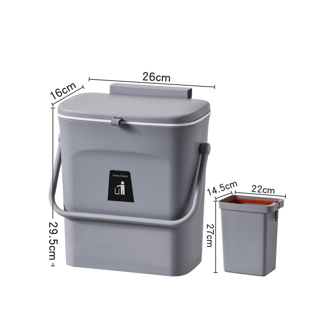 O9 O-Nine 2 IN 1 Kitchen Trash Can 9L