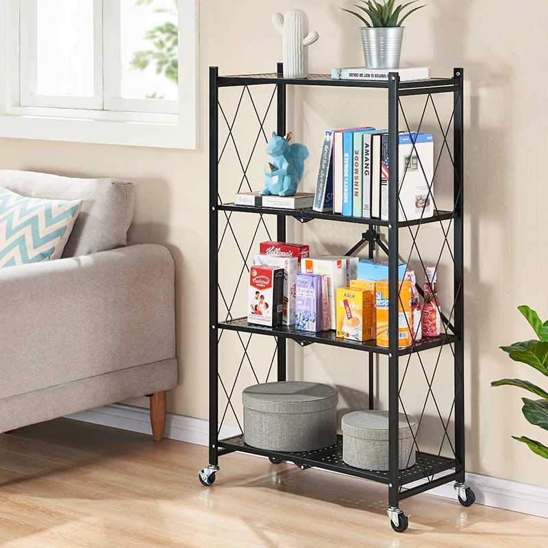 O9 O-Nine 4 Layer Folding Storage Rack With Wheel Movable -F4L (Tidying Up)