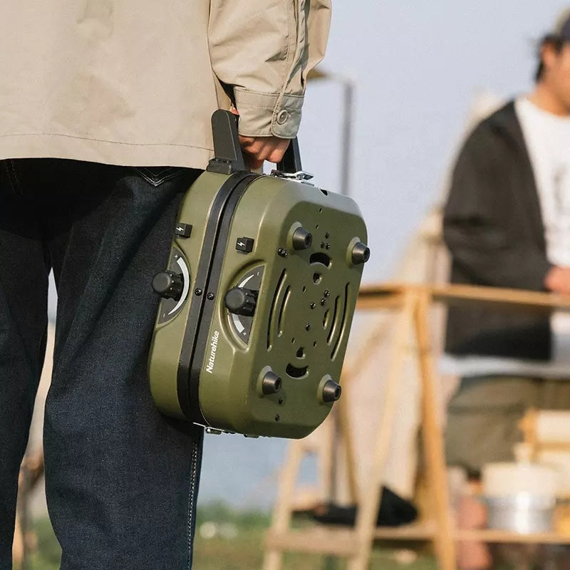 Naturehike 2022 New Double Fire Folding Gas Furnace Outdoor Portable Cookout Gear Lightweight Camping Double Burner Cooker Stove