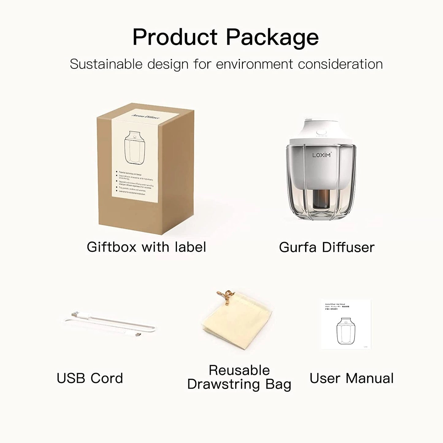 V2com White Waterless Diffuser