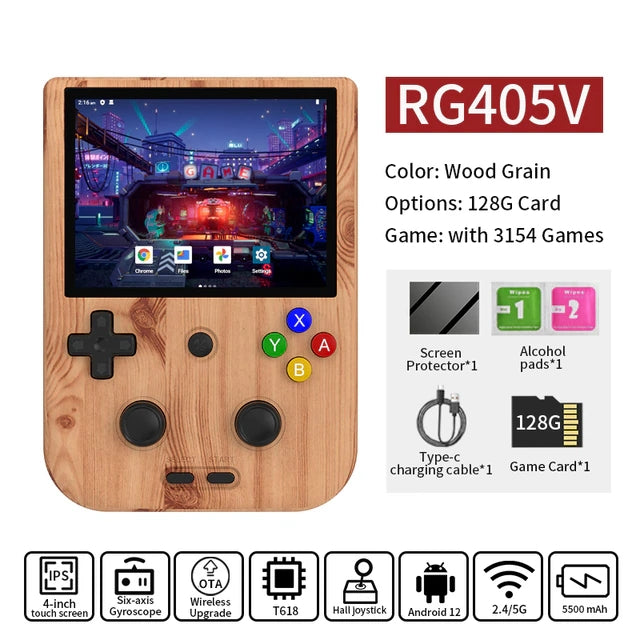 ANBERNIC RG405M RG405V Handheld Game Console 4 IPS Touch Screen T618  Android 12 Video Retro Game Player Support OTA Update gift