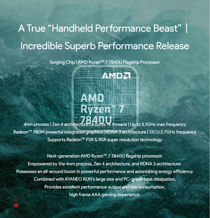 AYANEO KUN AMD Ryzen 7 7840U Handheld Gaming Console