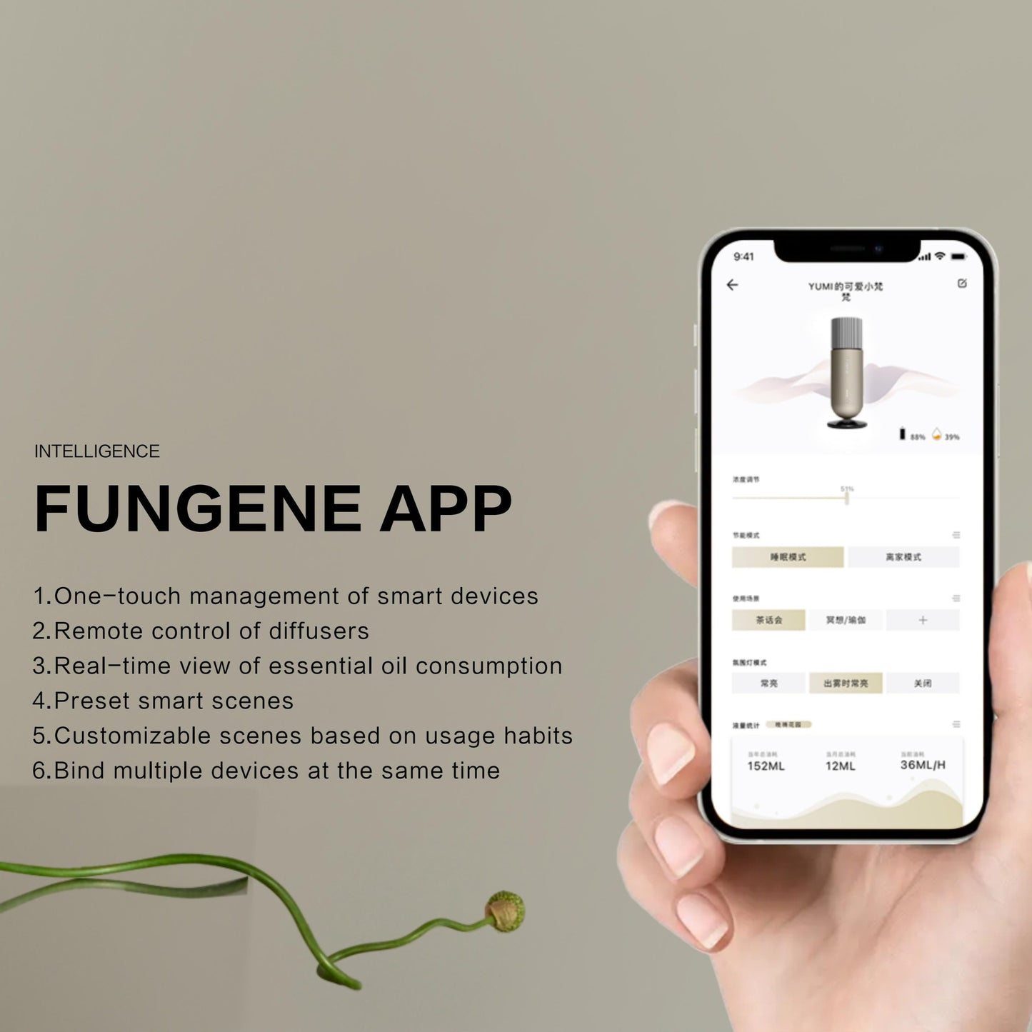 FUNGENE Smart Diffuser S5 Luxury Excellent Intelligent Fragrance Diffusers for luxury shop