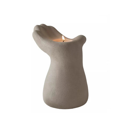Jellypaint original Handmade Art candle holders - "hand warm"