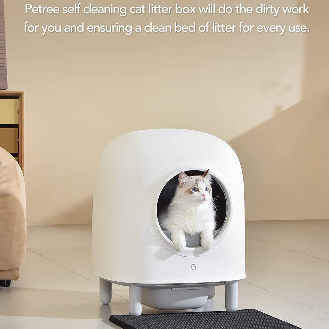 Self Cleaning Cat Litter Box APP Control Safety Protection Odor Removal Large Space For Multiple Cats Automatic No More Scooping