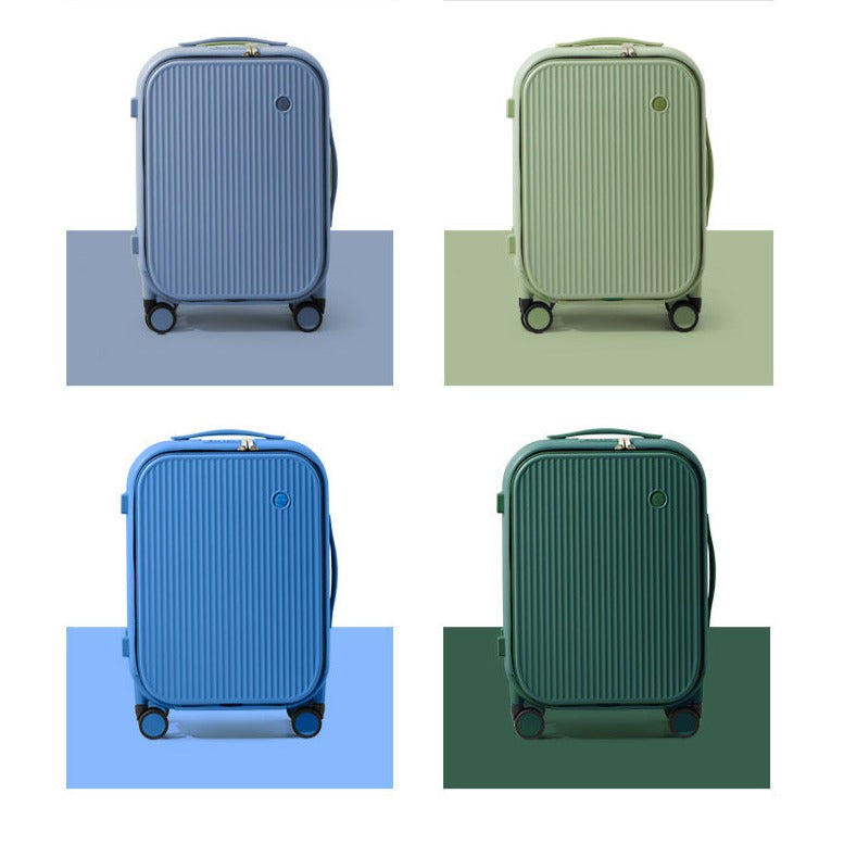 O9 & Mixi 18'' 20''Carry On Suitcase Aluminum Frame Travel Front Laptop Pocket Luggage Women PC TSA Lock M9270