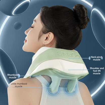 SiaaSoo Shoulder and neck massager cervical spine massager massage shawl oblique muscle neck lumbar back hot compress home