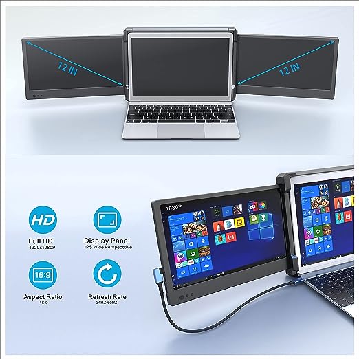 V2com & Ofiyaa Tri-Screen Laptop Screen Extender P2