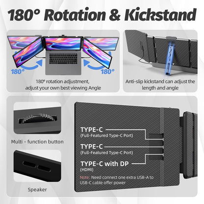 V2com Laptop Screen Extender 13" 2K Version