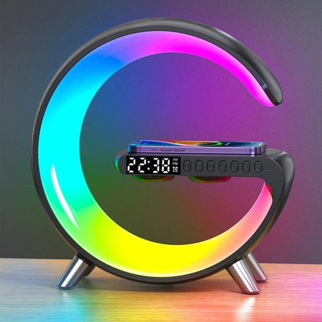 V2com Multifunctional Wireless Charger Alarm Clock Speaker