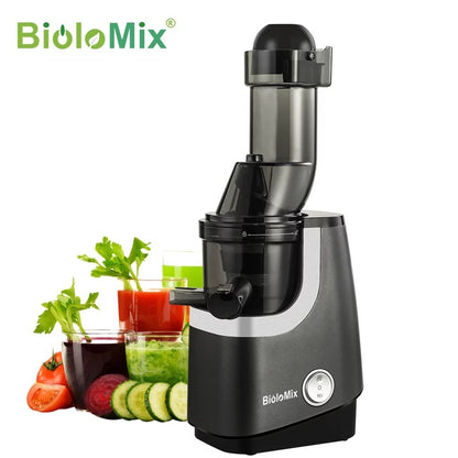 Biolomix Wide Chute Slow Masticating Juicer BPA FREE Cold Press Juice Extractor for High Nutrient Fruit and Vegetable Juice