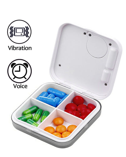 Jusinhel Alarm Pill Box - 4 Compartment - Grey