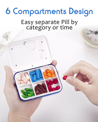 Jusinhel Alarm Pill Box - 6 Compartment - Blue