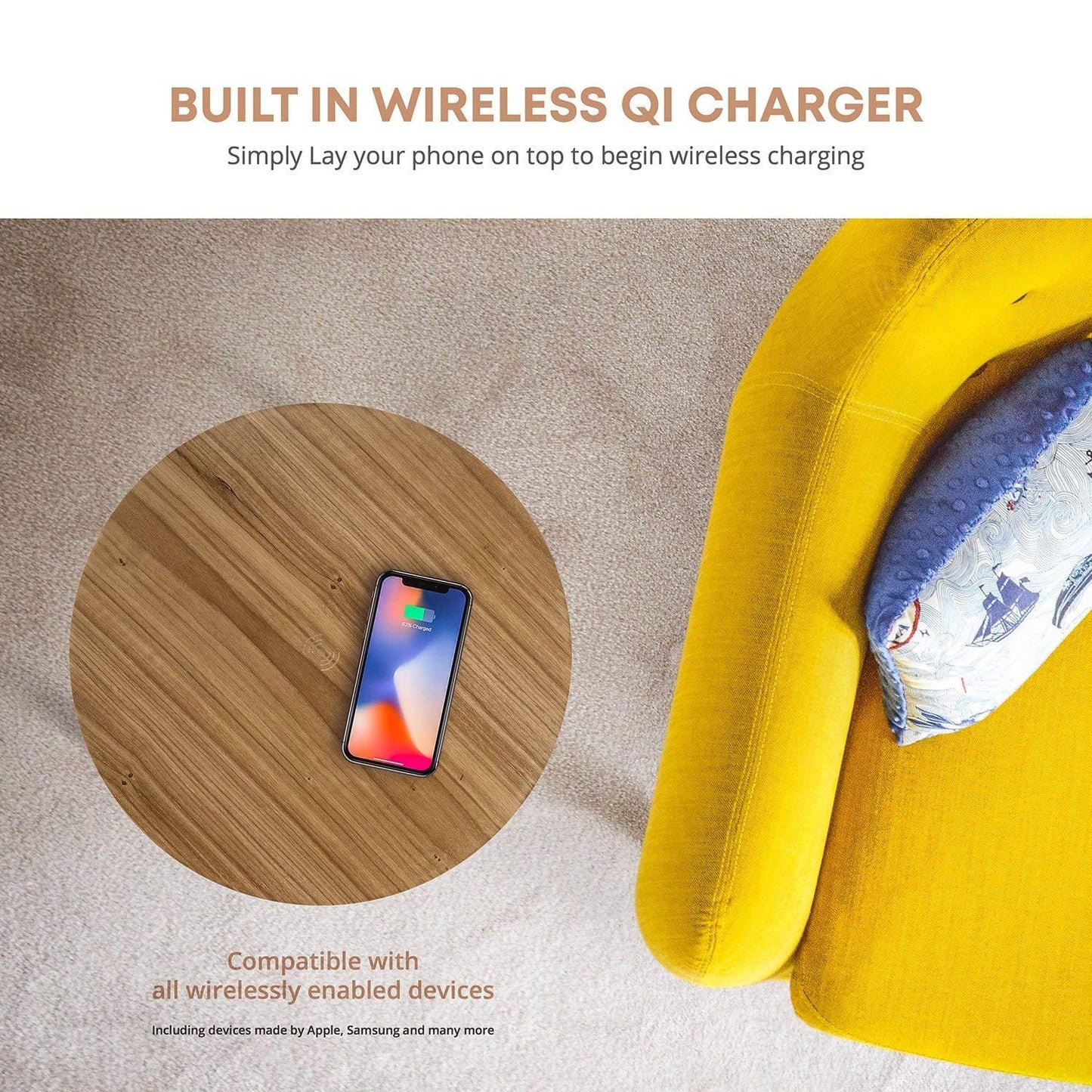 Bluetooth wireless charger tableMultifunctional Coffee Table Wireless Charging Bluetooth Speaker Smart Table 360 Home Bluetooth Loudspeaker