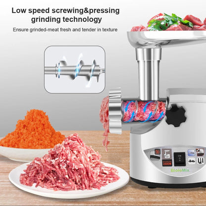BioloMix Heavy Duty 3000W Max Powerful Electric Meat Grinder Home Sausage Stuffer Meat Mincer Food Processor uae