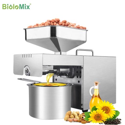 Biolomix New Stainless Steel Oil Press Machine Commercial Home Oil Extractor Expeller Presser