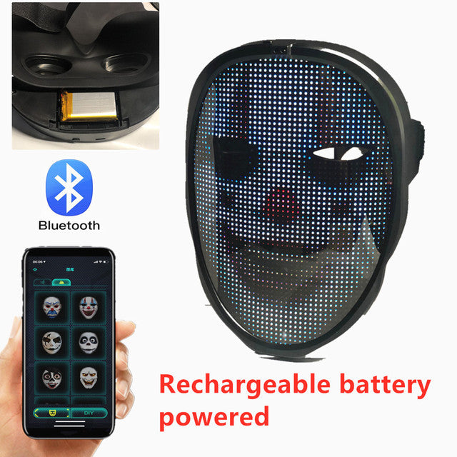 Bluetooth APP Control Smart Carnival Led Face Masks