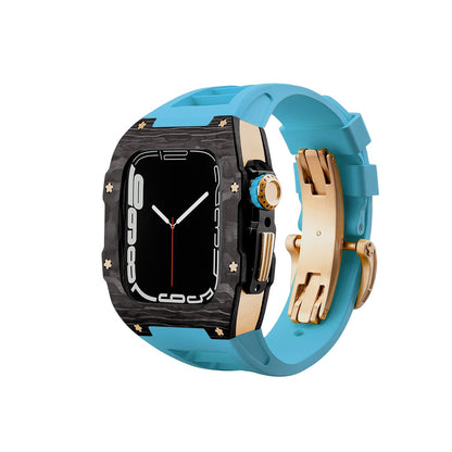 Gold-J Luxury Carbon Fiber Case With Strapr For Apple Watch