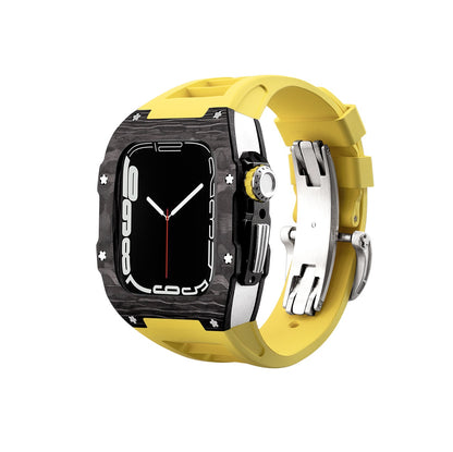 Gold-J Luxury Carbon Fiber Case With Strapr For Apple Watch