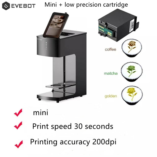 EVEBOT 3d Latte Art Coffee Printer Machine Automatic Beverages Food Selfie With WIFI Connection Printing Edible Ink Cartridges dubai uae طابعة القهوة