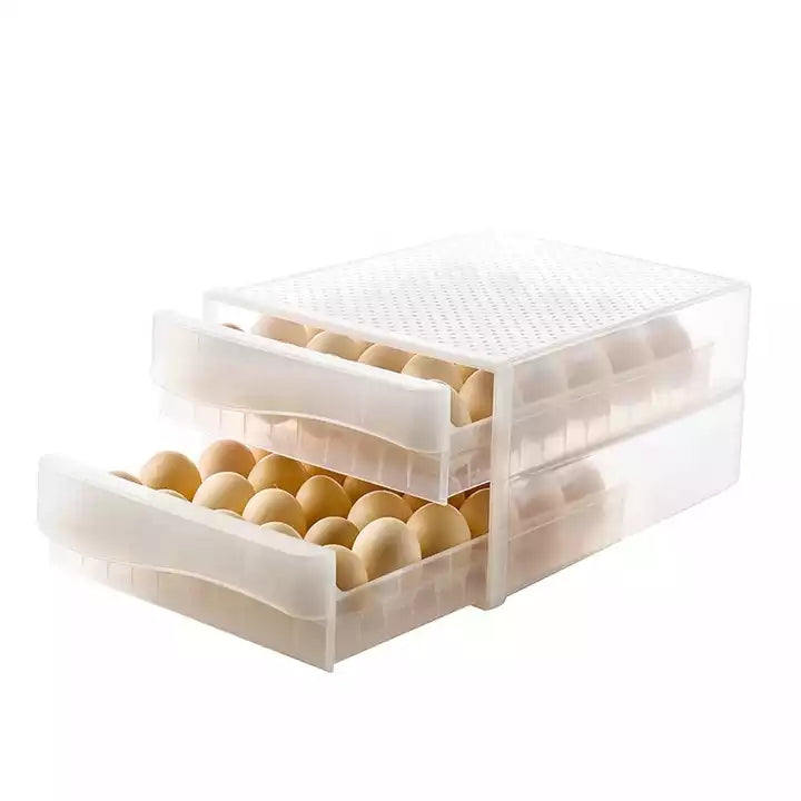 Wholesale Reusable 30 Holes Egg Holder Organizer Stackable Storage Box Container Plastic Egg Tray Container For Refrigerator