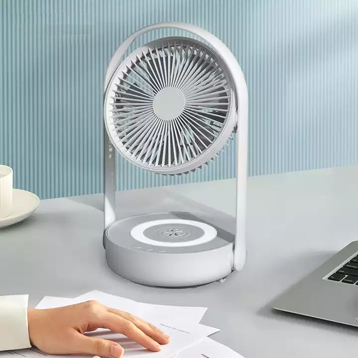 V2com Rechargeable Stand Fan With Light
