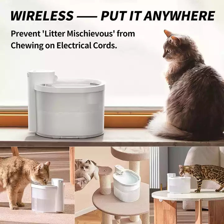 Uah Wireless & Battery Operated Cat Water Fountain