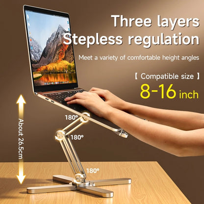 V2com MC N86 Laptop Stand 360°Rotating Portable Notebook Bracket Heat Dissipation Folding Aluminum Holder Suitable for Macbook Air Pro dubai uae