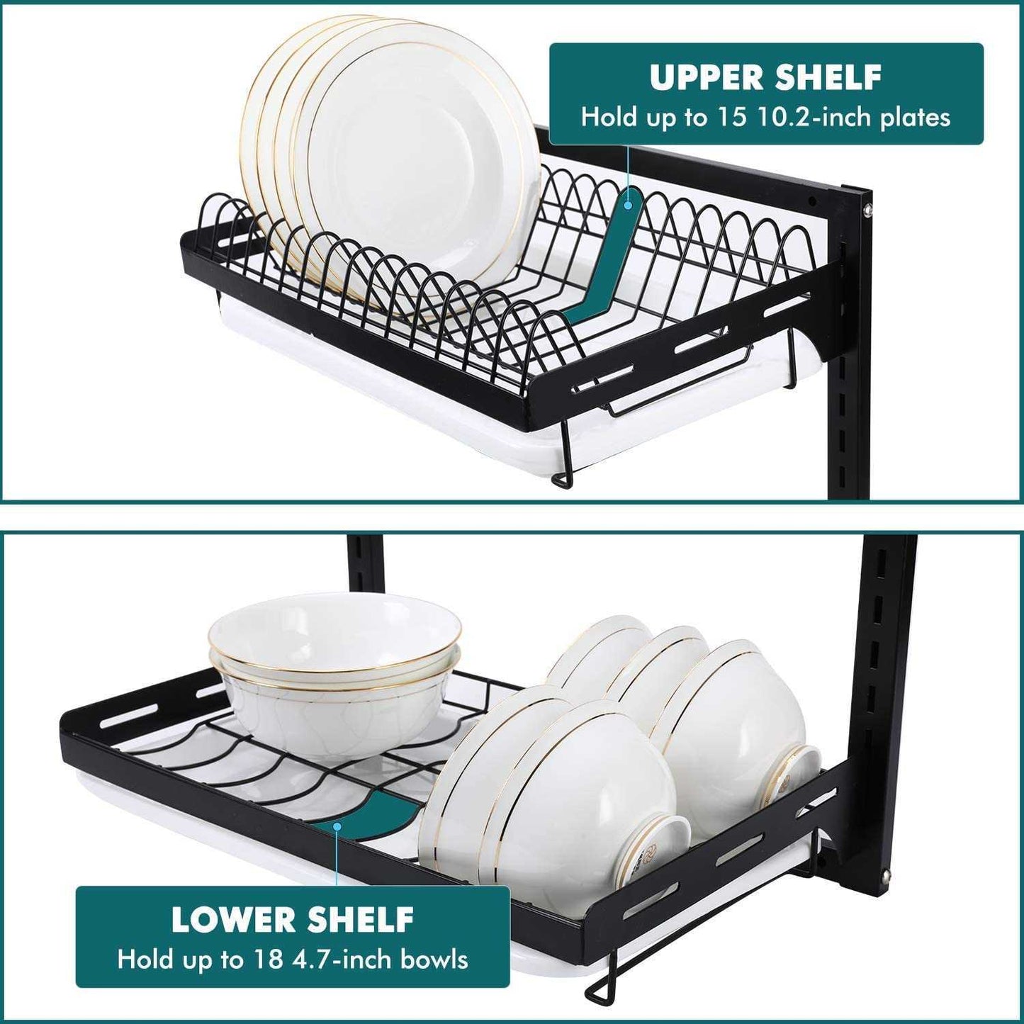 O9 O-Nine 2 Tier Dish Drying Rack with Drainboard-(Tidying Up)