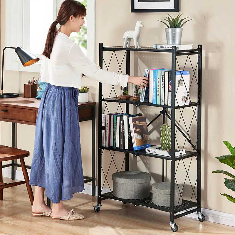 O9  O-Nine 4 Layer Folding Storage Rack With Wheel Movable -F4L (Tidying Up）