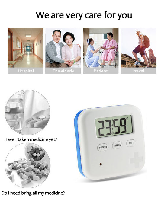 Jusinhel Alarm Pill Box - 4 Compartment - Blue