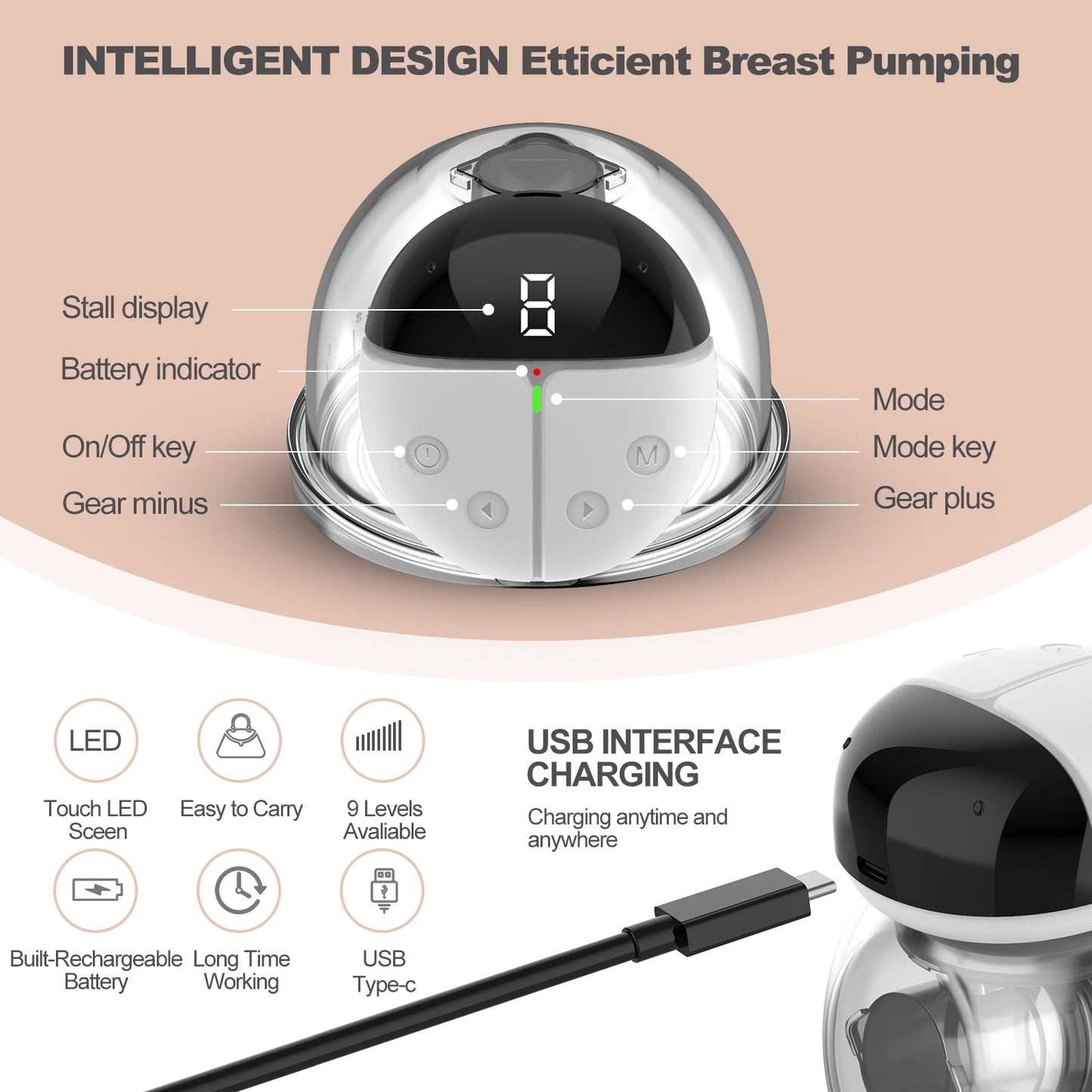 V2com Portable Electric Breast Pumps - QY103