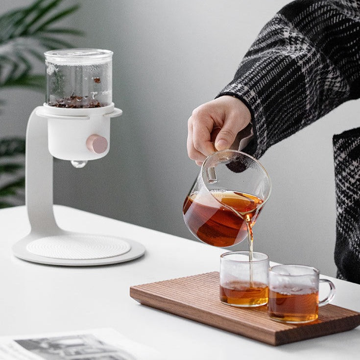 automatic filterless glass pour over coffee and tea maker machine