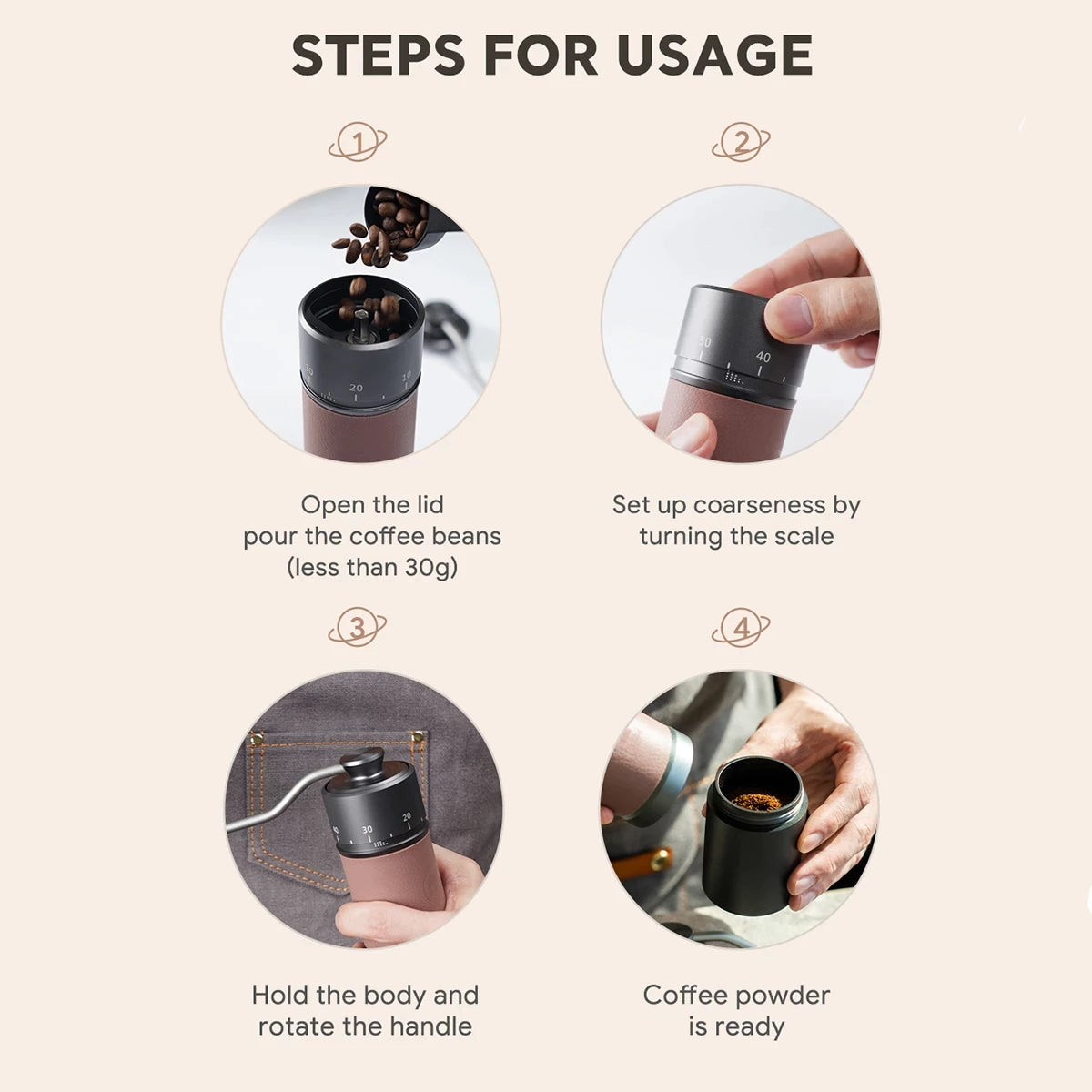 iCafilas Manual Coffee Grinder